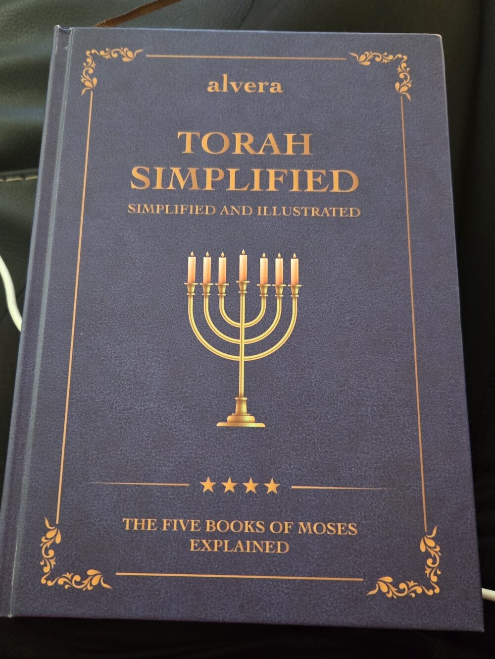 alvera Torah Simplified Hardcover — Navy Blue & Gold